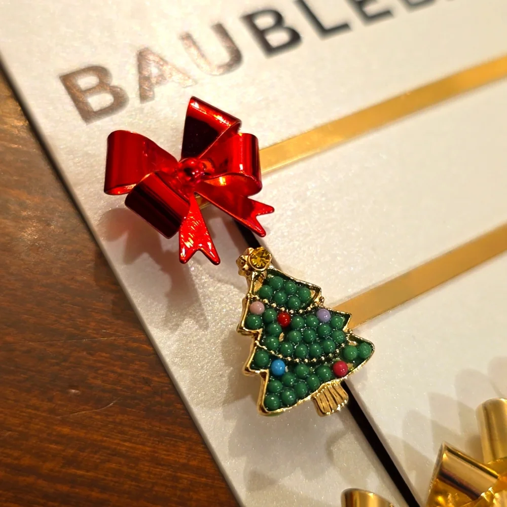 BaubleBar Set of 3 Holiday Hair Bobby Pins - NEW